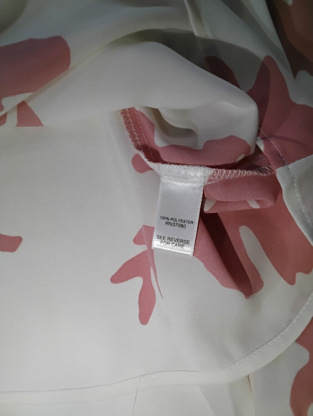 Cato Button Down Popover Blouse Womens Size XL White Pink Floral Boho Chic - Picture 5 of 8